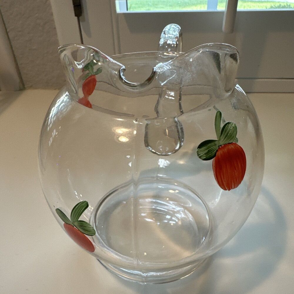 Vintage 7 Piece Set - Juice Pitcher/6 Glasses Hand Painted - Picture 6 of 10